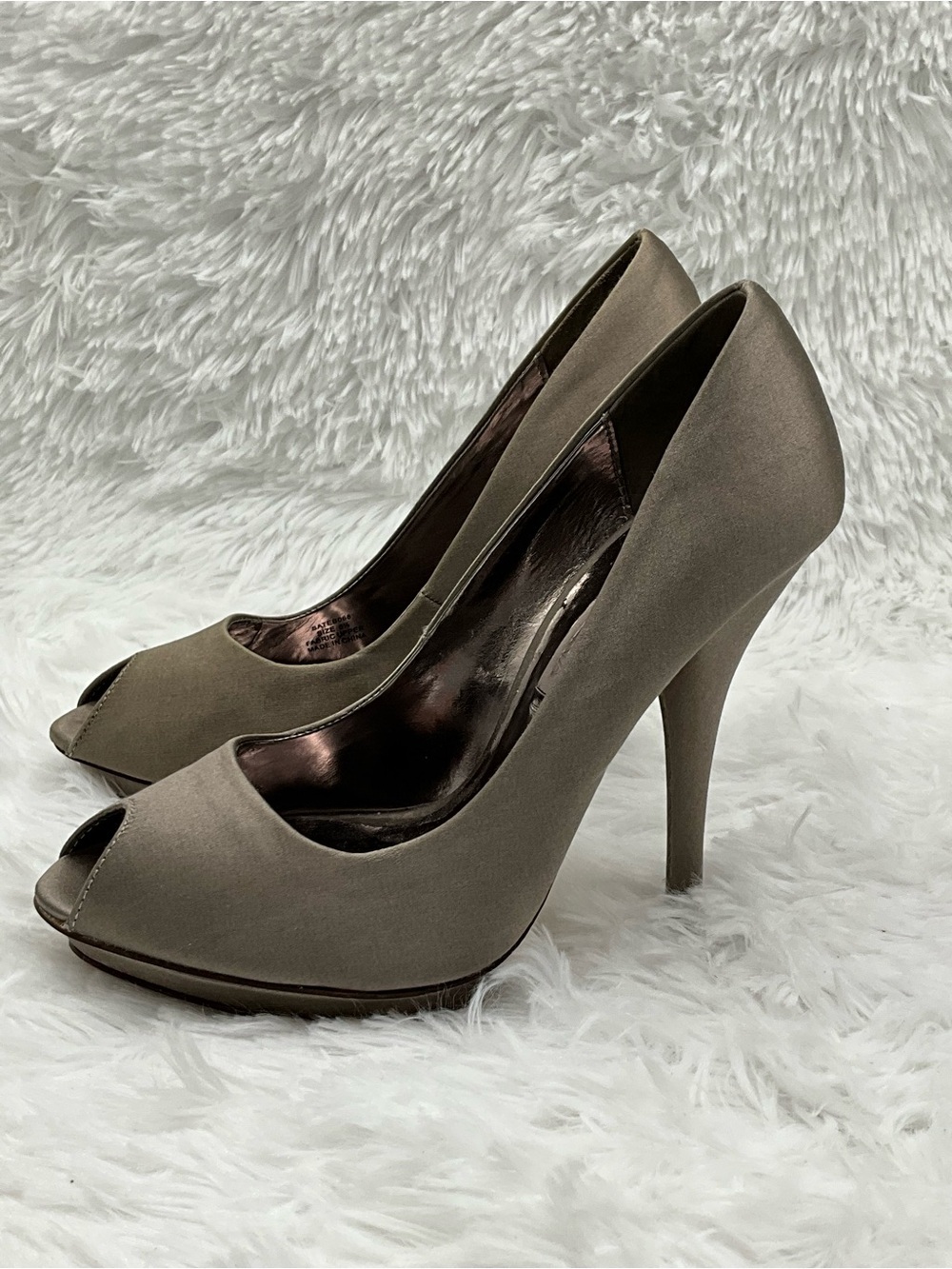 BCBGMaxAzria Stilettos Size 5.5 Taupe Peep-Toe Stilettos